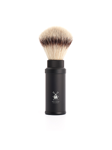 Muehle - Travel Shaving Brush - Black - Silvertip Fiber