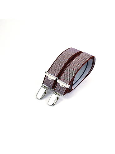 Dunne bretellen met clips - Gevlekte Bordeaux
