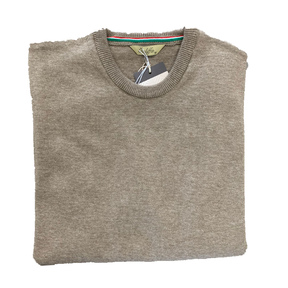 Galiffa - Pull Brun Biscuit - Col rond - M